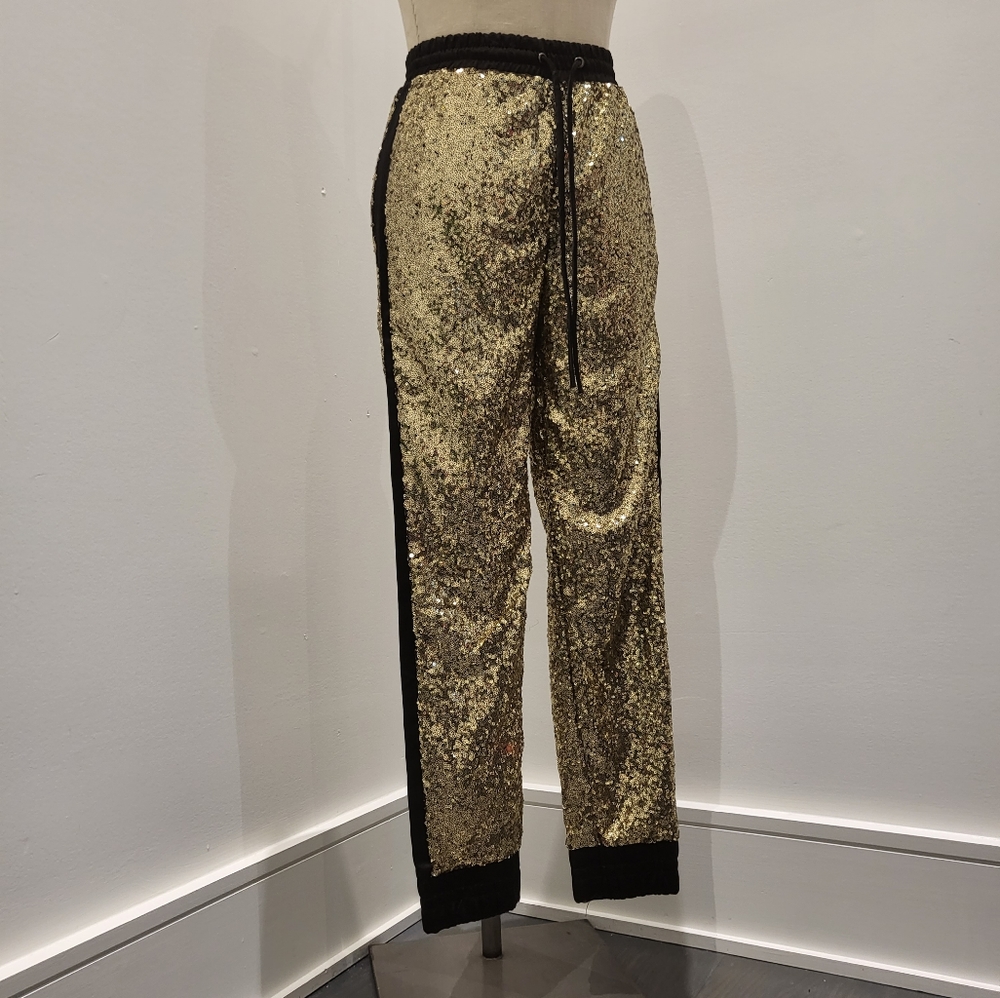DO + BE Black w/ Gold Sequin Joggers